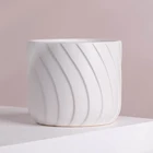 Japanese style curve pattern sculpture porcelain flower pots for plants gardening