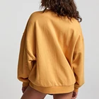 Sweatshirts Shoulder Ladies Pigment Dyed French Terry Oversized Sweatshirts Dropped Shoulder Women Pullover Crew Neck