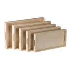 Wooden Tray 5 Piece Set Rectangular Handicraft Wooden Nesting Serving Tray Vintage Wood Tray