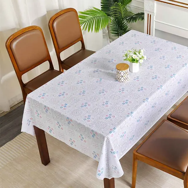 Boen White Floral Lace PVC Table Cloth Wholesale PVC Vinyl Lace Tablecloth