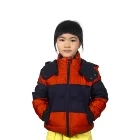Kids Hood Jianfeng Winter Outdoor Warm Stand Collar Windbreak Zipper Kids Down Jacket With Hood