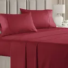 Sheet Preshrunk Microfiber 1800TC 4 Piece Hotel Luxury Soft Premium Bed Sheet Set King Size