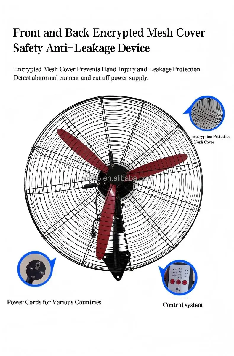 Oscillating Wall Mount Fan, 110 V - detail 2