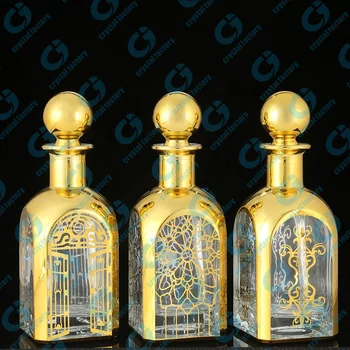 CJ-250MLHand UV Painting Attar Display Customized Logo Glass Oud Oil Bottle Decanter