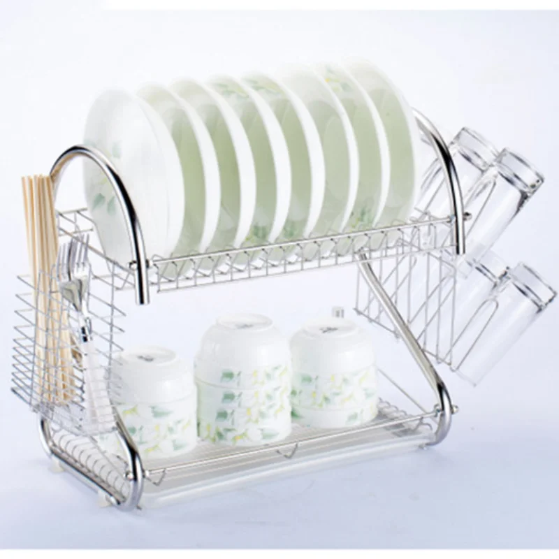 Good equality standing style large capacity dish plate rack drying holders storage for kitchen