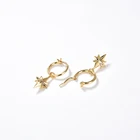 Star Gold 2021 Niche Design Golden Six-pointed Star S925 Silver 18k Gold Plated Earrings For Women