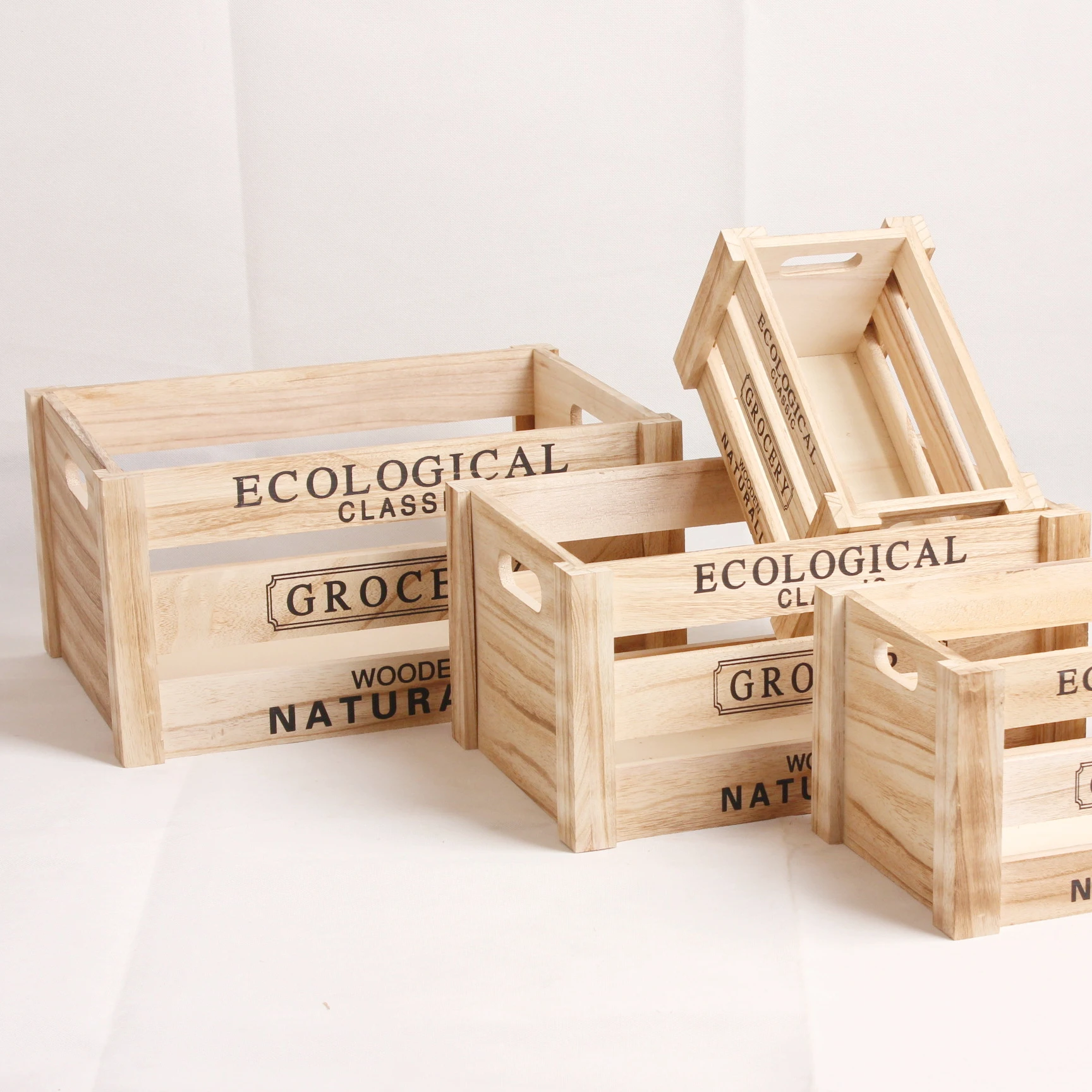 Hot Sale Gift Customized Home Decor Rustic Wood  Pallet Large Cheap  Wooden Crate Boxes