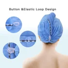 Microfiber Towel Microfiber Hair Towel Wrap Super Absorbent Turban Fast Drying Hair Cap With Loop