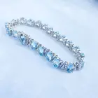 Bracelet Gemstone S925 Silver Aquamarine Bracelet Natrual Gemstone Wholesale Aquamarine Chrome Diopside