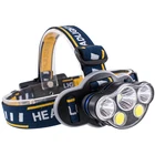 Flashlight 8Led Usb Rechargeable Head Lamp T6 Cob Red Outdoor High Power Waterproof Camping Flashlight