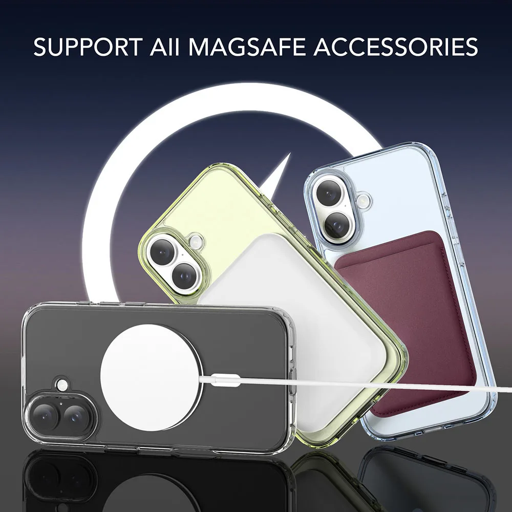 product for laudtec transparent magnetic wireless charging precision hole phone case for iphone 16 pro max plus simple business-10