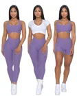 Wholesale Logo Custom 2 Piece Wear Sets Sport Clothes Running Women Yoga Clothing High Waisted Workout Leggings Yoga Set