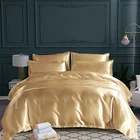 Comforter Comforter Sets Hotel Home Solid Color Imitated Satin Silk Luxury 3pcs Comforter Bedding Set