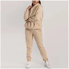 QH Winter Workout Clothes 2 Piece Sets Women Hoodies Oversized Sweatshirt And Sweatpants Sets