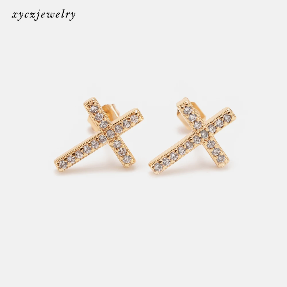 cz cross earrings
