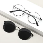 Clip On Metal Metal Wholesale Clip On Sunglasses Polarized Magnetic Lens Metal Frame Round Optical Glasses