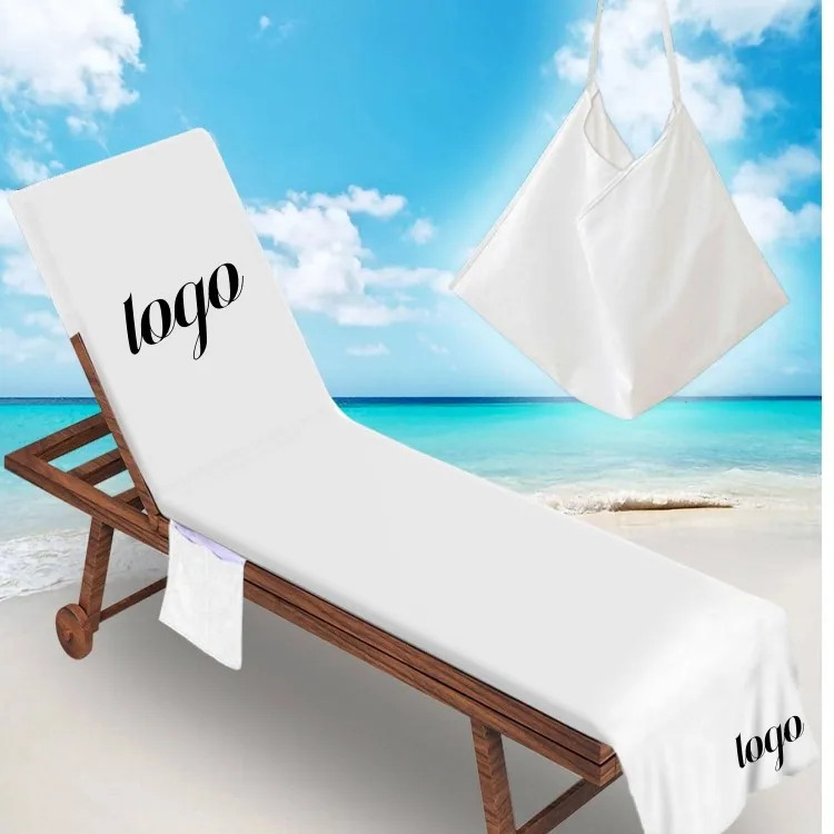 100% cotton terry chair towel with pocket for poor beach