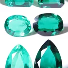 Gemstone Pear Green Gemstone Pear Cut Colombia Emerald Green Synthetic Lab Created Gemstone Hydrothermal Emerald
