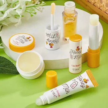 Honey milk lipstick, hydrating and moisturizing lip balm, removing dead skin and fading lip pattern lip oil,lip mask wholesale