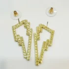 Earrings Delicate Colorful Crystal Thunder Earrings Diamond Lightning Bolt Earrings Chunky Statement Stud Earrings