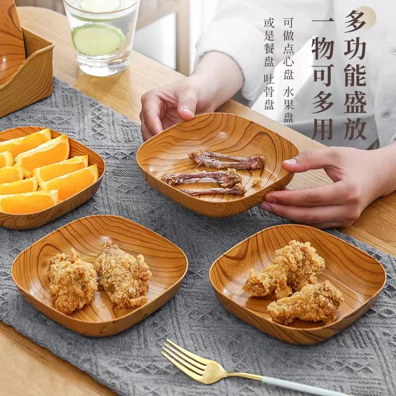 New wooden bone spit dish home tray snacks thousand fruit dessert desktop storage Japanese bone dish fruit nut plate.