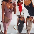 Clothing U GP880012 Women Clothing 2021 Sexy Halter Dress Best Selling U Neck Bodycon Tank Top Midi Dress