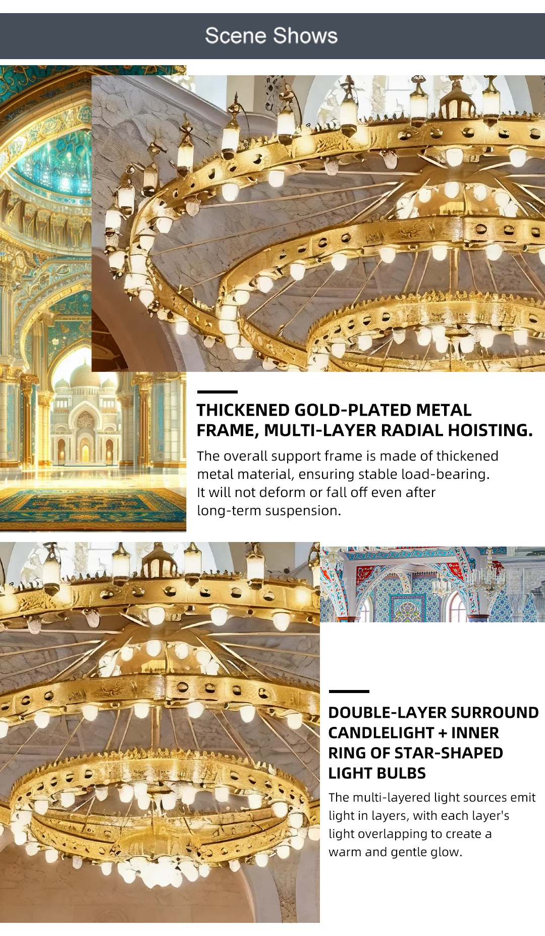 cpl 009 grand mosque lantern chandelier custom multi tiered led lighting for masjid prayer hall-3