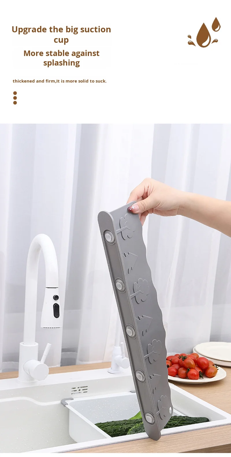 Modern Anti-Splash Silicone Guard for Kitchen Sink Countertop Water Barrier Wash Basin Edge Splash Guard for Vegetables Tools supplier