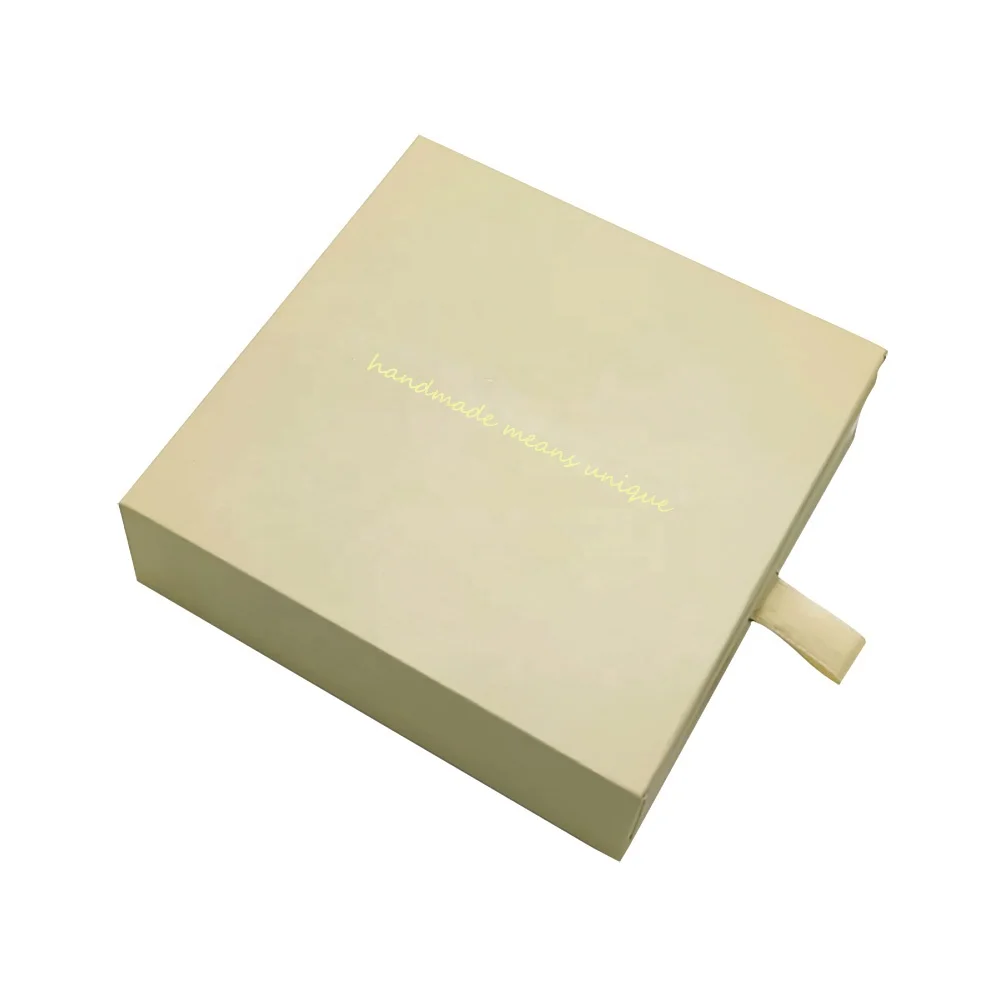 box hard rigid cardboard sliding box with ribbon rope gift box