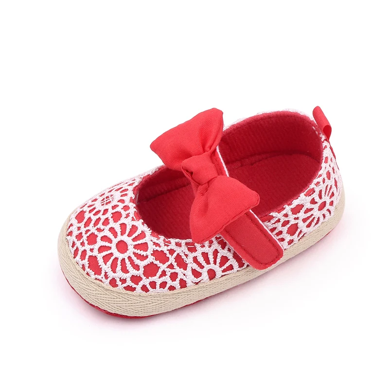 Spring and Autumn Bow Soft Soled Princess Baby Toddler Shoes for Girls supplier