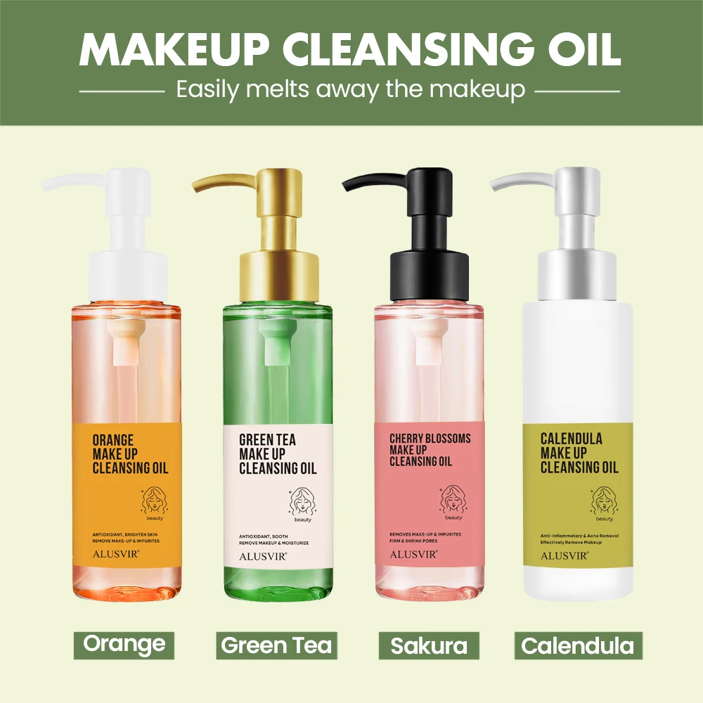 Private Label Skin Deep Cleansing Cherry Blossom Pore Minimized Remover Makeup Face Oil Based Deep Clean Makeup Remover Oil