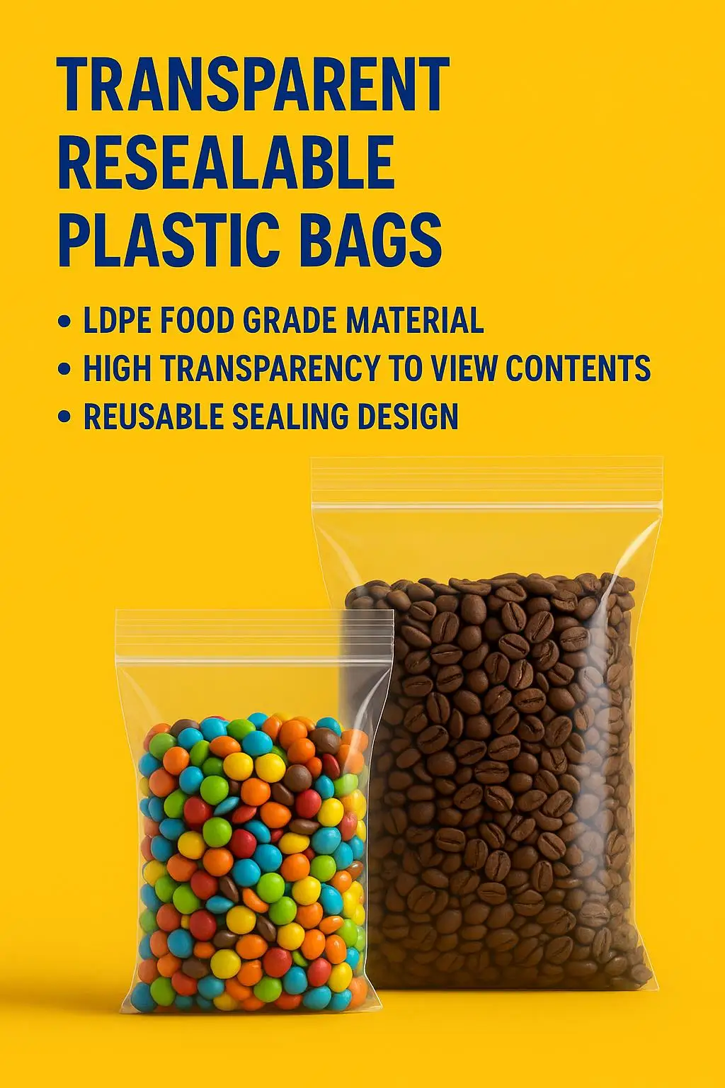 Factory Wholesale Custom Logo Printed Transparent PE Ziplock Bag for Food Grade Plastic Packaging and Storage - detail 3