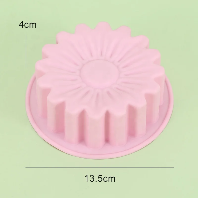 large single flower shape silicone cake mold non stick round chocolate   bread baking pan cake pans baking tools silicone airfry