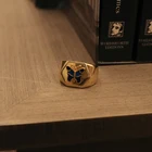 Gold Rings Chris April 925 Silver Gold Plated Blue Colored Glaze Butterfly Rings