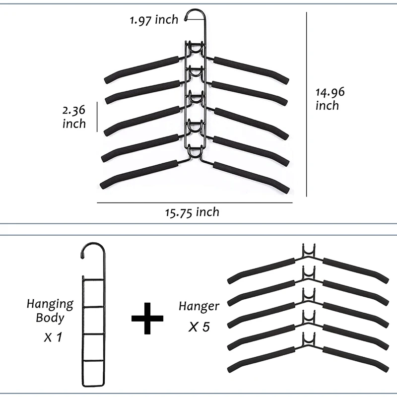 product five layers hangers metal bedroom wardrobe multifunctional storage hangers for clothing store hangers-4