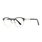 Gold Metal Frames Custom Made Designer Gold Metal Half Rim Frames Optical Glasses Eyeglasses