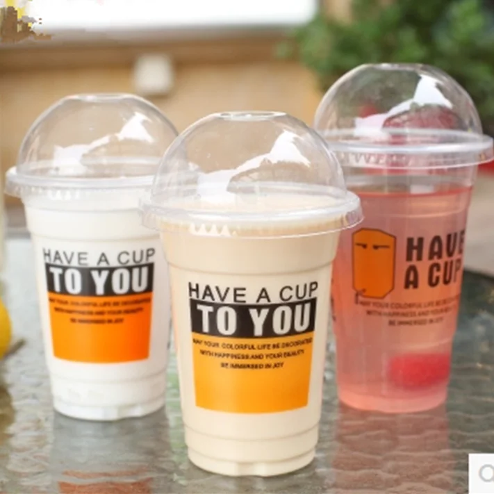 7oz milkshake milk tea boba cups bubble tea customer plastic cup