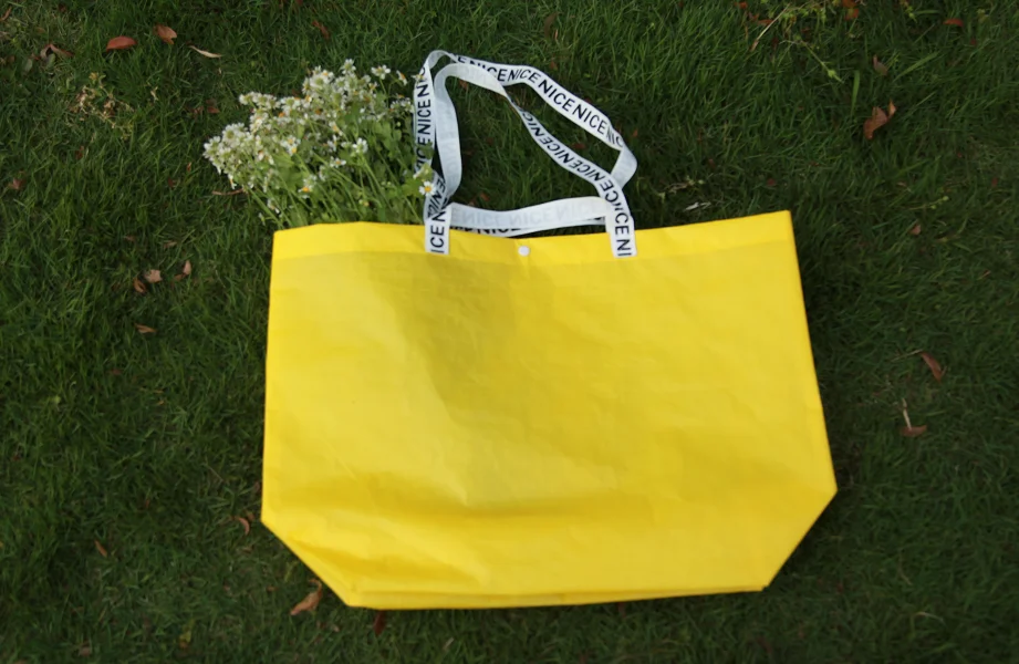 New Custom Large Fabric Shopping pp Lamination PE Woven Bag With Logos details