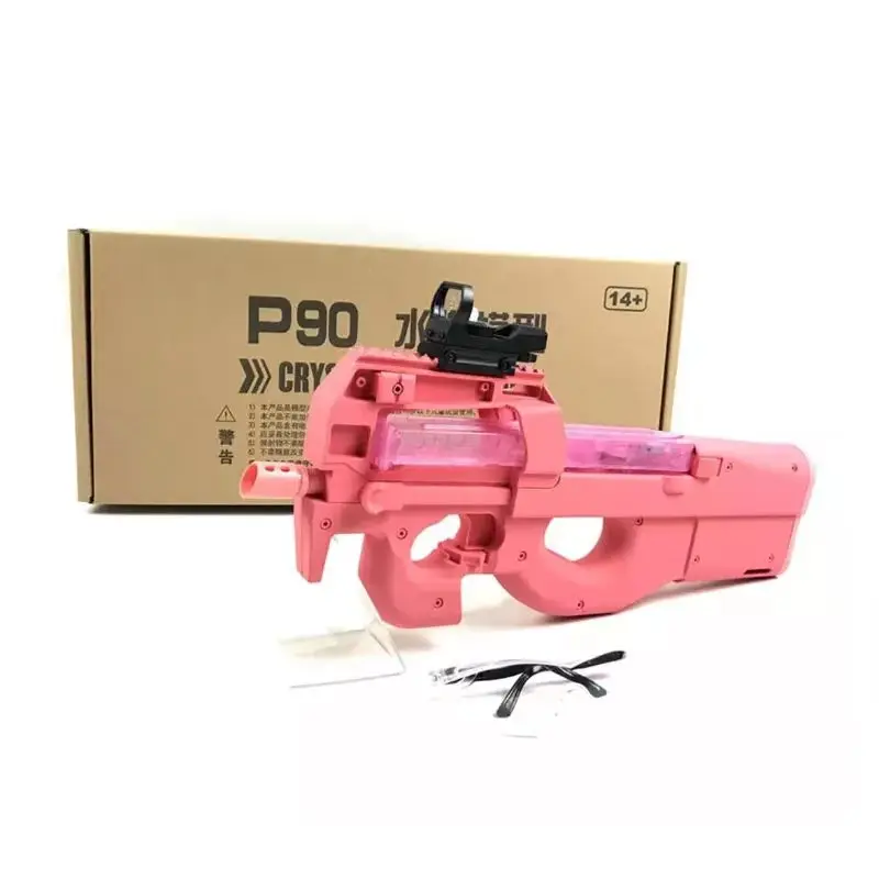 Nylon Pink P90 Gel Blaster Blast Toy Gun With Light Piece Splatter Ball