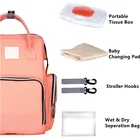 Diaper Bag Fashion Pink Diaper Bag With Baby Changing Mat Waterproof Mummi Bag Backpack
