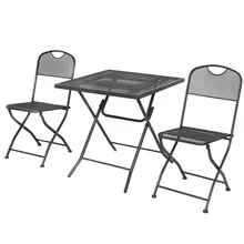 New Arrival Furniture Outdoor Garden Patio Dining Metal Folding Chairs and Tables Sets 2 chairs and 1 table