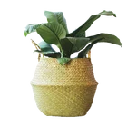 Pots Multi-functional Modern Style Flower Pots Handmade Straw Woven Storage Basket Kids Toy Storage Box