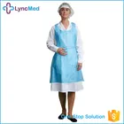 Medical High Quality Blue/White Medical PE Visitor Apron Disposable Doctor Apron