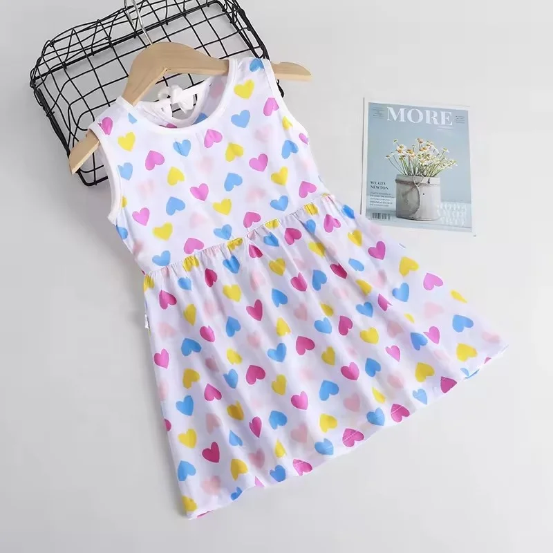 2024 Summer Girls Pajamas Cotton Silk Princess Girl Casual Vest Dress with high quality