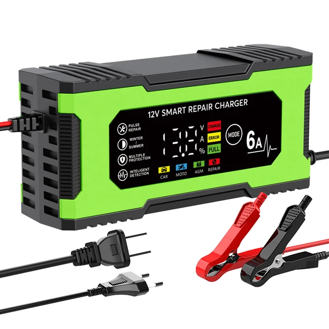 XJB Factory price 12V6A car Motorcycle Pulse Repair Battery Charger