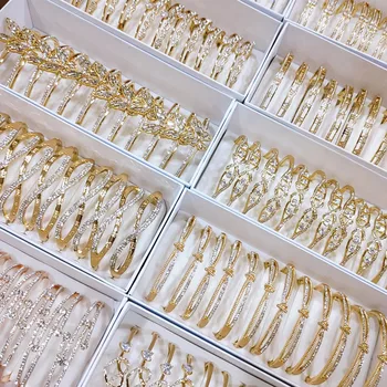 PUSHI wholesale bracelet gold plated high quality Korean mix zircon bracelet jewelry woman bracelets bangles bulk