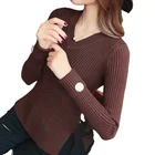 Knit 2020 Korean V Neck Slim Fit Sweater Pullover White Long Sleeve Jumper Knit Winter Sweater