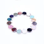 Gemstone Stone 16MM Mixed Color Round Faceted Gemstone Agate Quartz Opal Stone Bead Charm Pendants