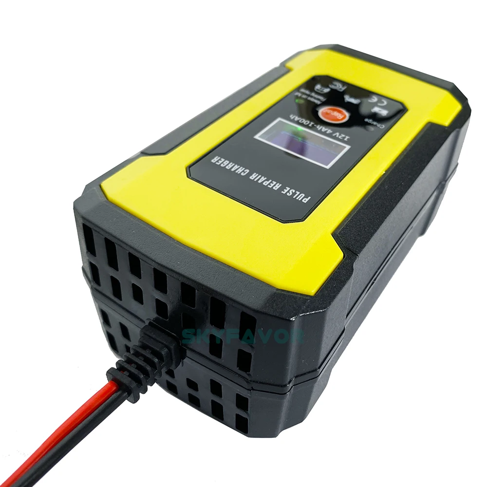 Factory price 12V battery charger 12V 6A automatic pulse repair lead acid gel agm vrla Universal motorcycle car battery charger