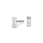 Silver Cz Stud Silver Dainty Stud Earrings 925 Sterling Silver Mini Baguette Diamond CZ Stud Earrings Dainty Jewelry